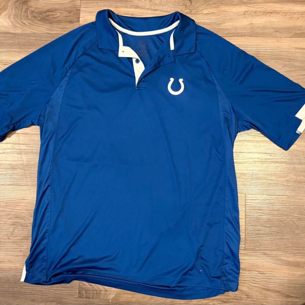 Indianapolis Colts Cool Gear Men’s Blue Polo Shirt XXL NFL Football